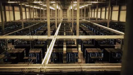 a comprehensive view inside a vast data center highlighting rows of servers and advanced infrastructure for modern computing needs