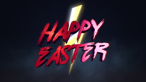 Happy-Easter-with-yellow-thunderbolts-in-80s-style