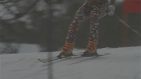 a person navigates a down hill slalom course