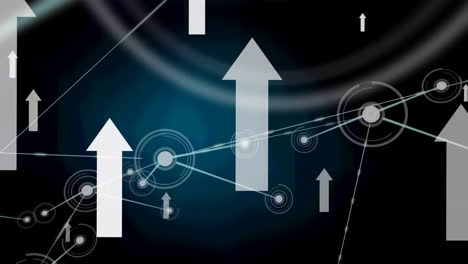 animation of network of connections over arrows