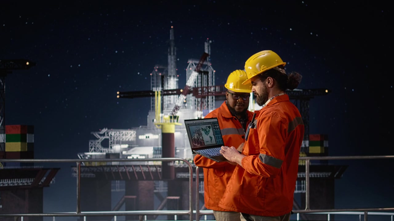 Søgning efter benzinreserver, global oliekrise og ingeniørteam på boreskib.