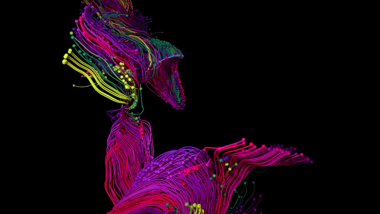 Abstract particles with trails.