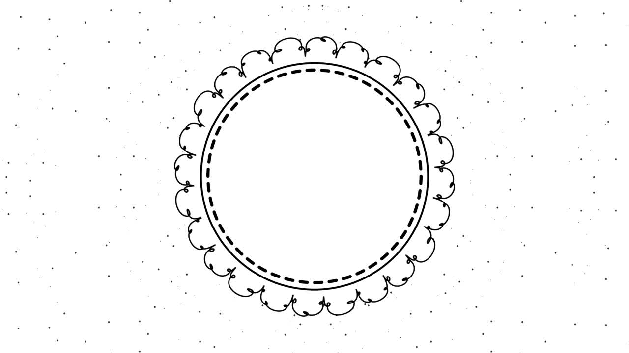 꽃 프레임 서클 라벨 장식