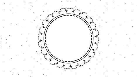 decoración de etiquetas de círculo de marco floral