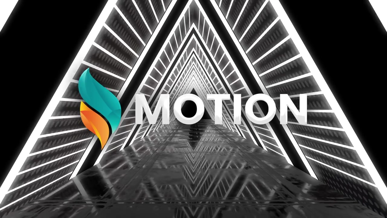 Abstract Motion Graphics Tunnel with Glowing White Neon Lights