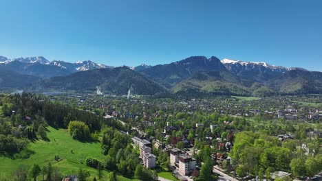 scenic panorama of zakopane resort and popular destination in tatra mountains, poland