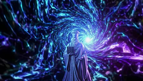 ancient sage in a time portal