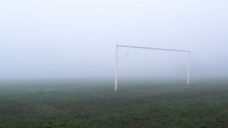 soccer goalposts in the mist 4k #1