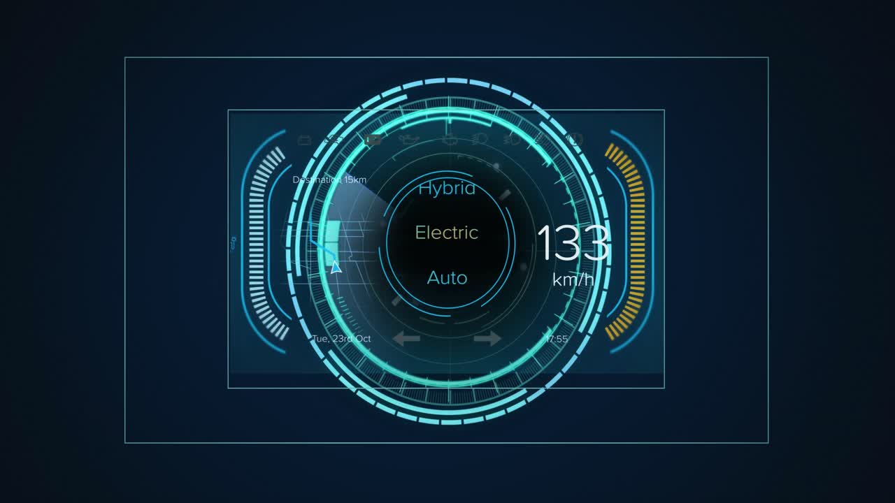 Animation of scope scanning and data processing on black background