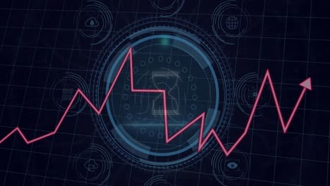 Animation-Von-Datenschutz-Textbannern-Und-Datenverarbeitung-über-Rundem-Scanner