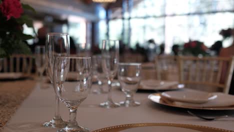 the dinner table at the wedding reception