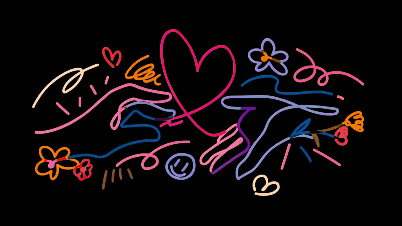 LGBTQ+ love animation isolated asset, transparent 4K video, alpha channel, ProRes 4444