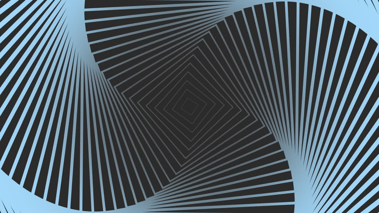 motif en spirale à rayures noires et blanches sur fond bleu