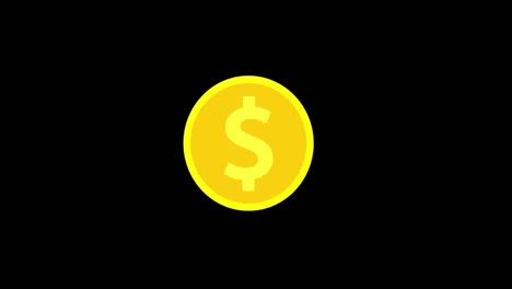 animated spinning gold coin on green screen.