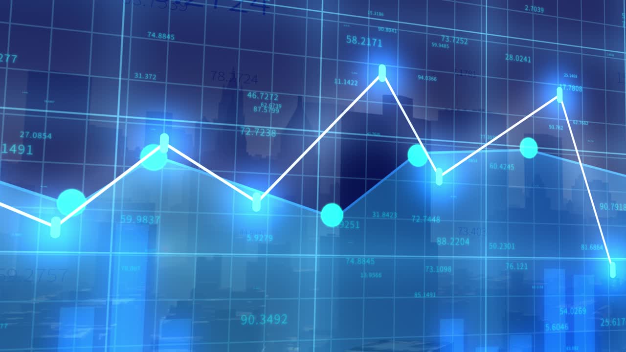 4K financial chart,Business Data trend hud Graph,digital city,seamless loop.