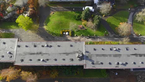 directly above shot of residiantial building complex on beautiful sunny day