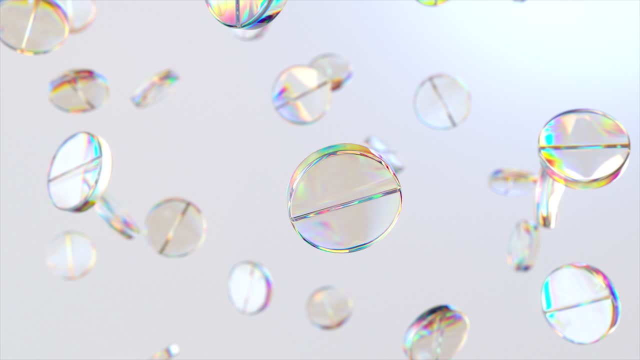 추상적인 홀로그래픽 알약