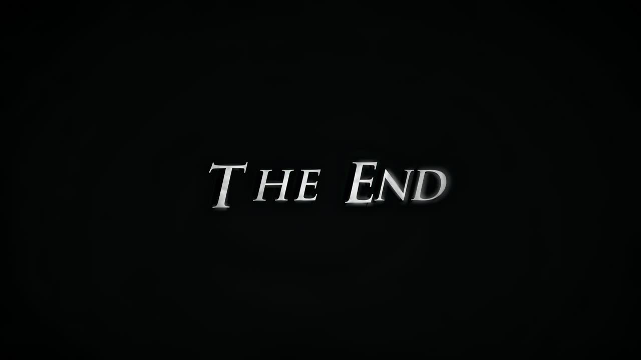 Classic 'The End' text on a black background, reminiscent of vintage film endings