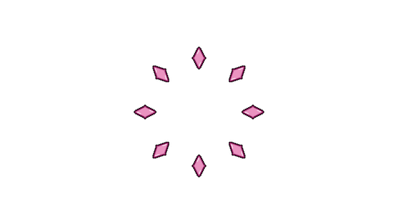 Pixel Art Diamond Spinning Circle Animated Overlay Transparent 30fps (1)