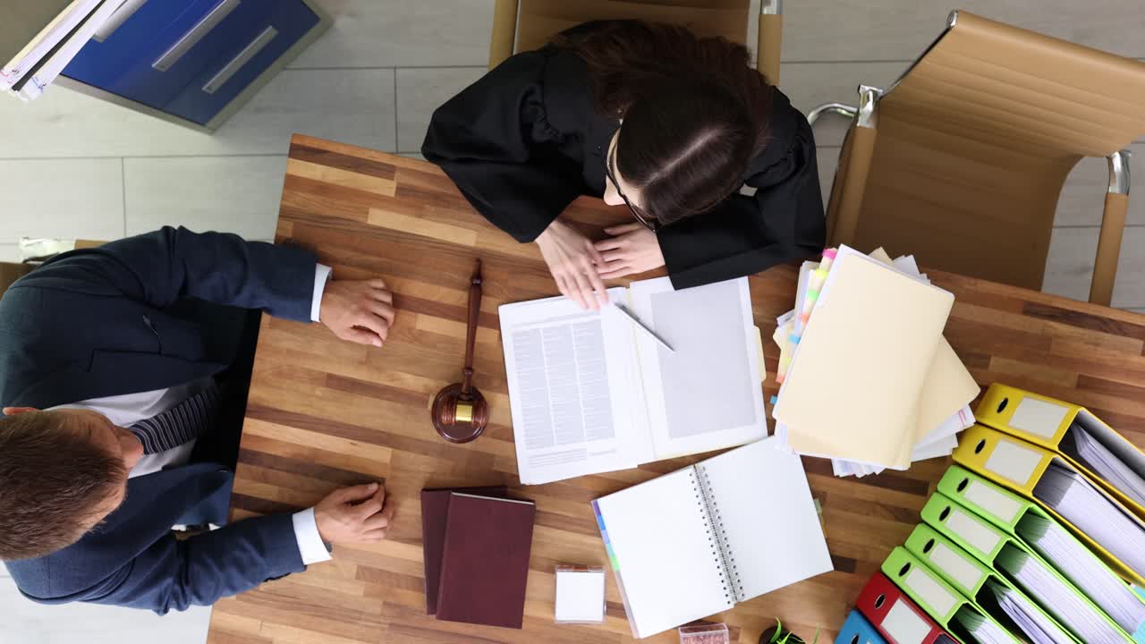Courtroom Scene with Judge and Lawyer