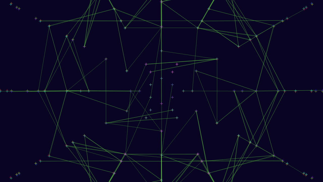 어두운 은하에서 네온으로 연결된 점과 선