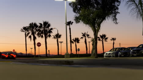 beautiful time-lapse​ of a sunset at the beach