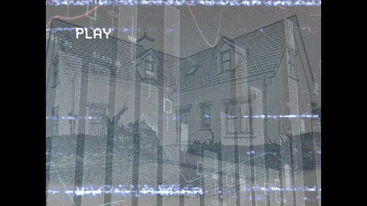 오버 하우스 데이터 처리와 함께 글리치와 통계와 함께 화면의 애니메이션