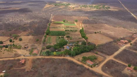 Surroundings-of-barren-land,-organic-farm,-modern-irrigation-systems