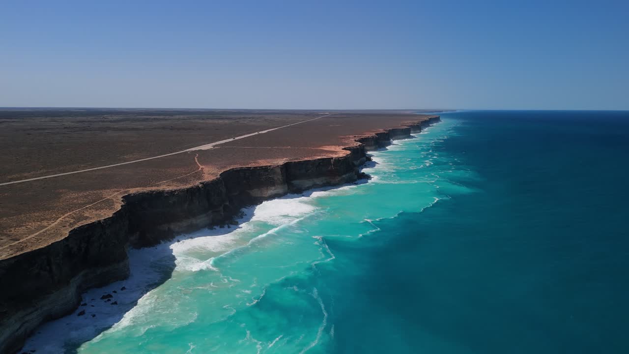 Aerial View of the Nullarbor Coastline in Australia