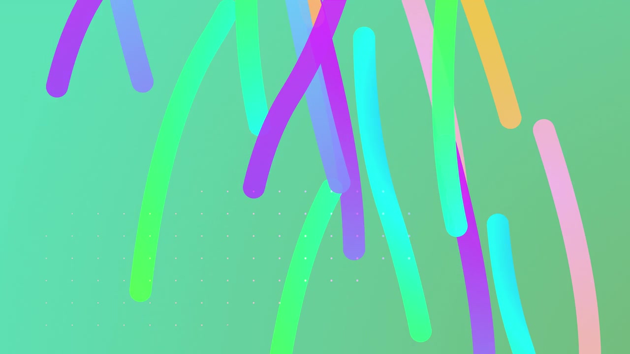 Dynamisk abstrakt animation med flydende farverige linjer og former