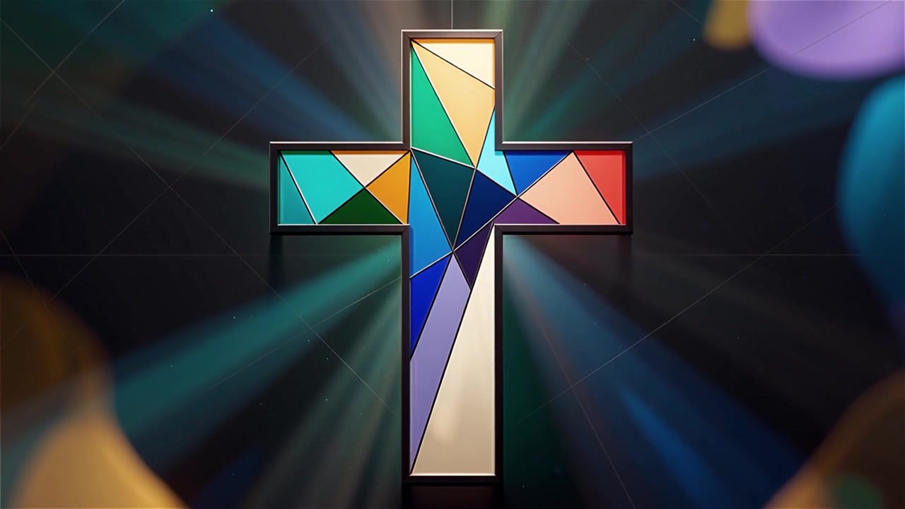 Cruz Cristiana con Luz Celestial, Fondo para Adoración.
