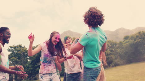 Friends-having-fun-with-powder-paint