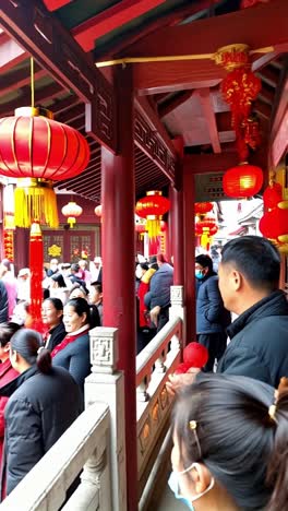 lion dance performance in a chinese city street