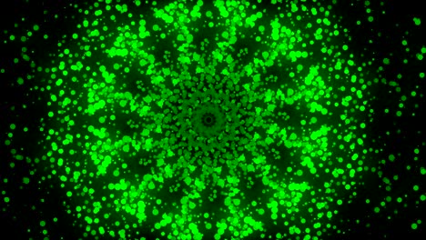 la dispersión desde el centro del pellizco circular verde tiene un patrón recursivo.