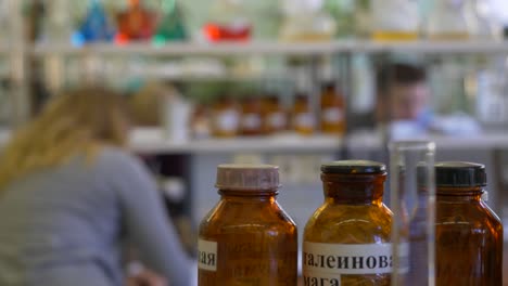 students working in a chemistry laboratory