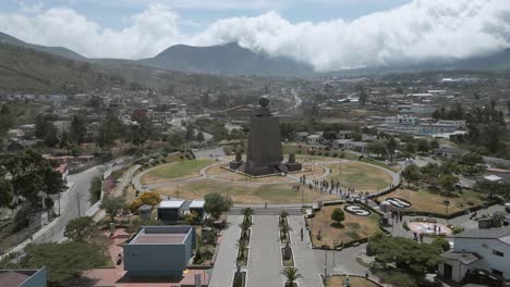 ecuador, quito the statue located at the latitude 00 00