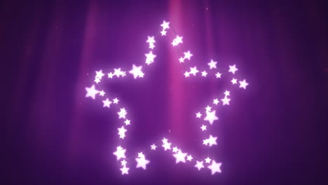 estrella brillante de luces de hadas sobre un fondo púrpura