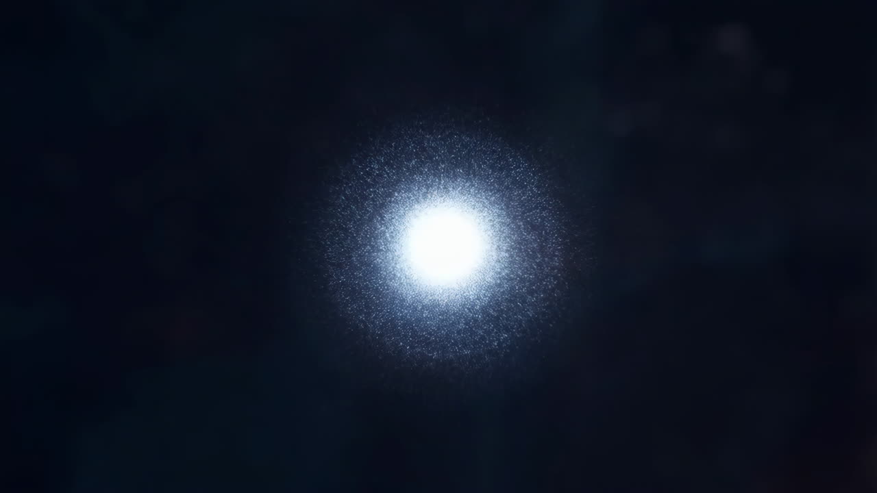 Glowing Cosmic Light Sphere in Dark Space