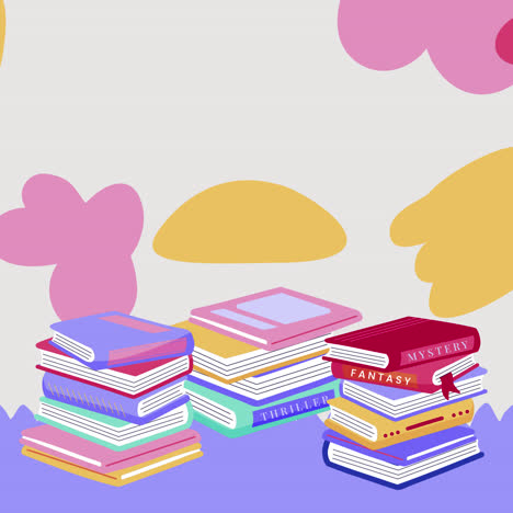 colorful stacked books illustration