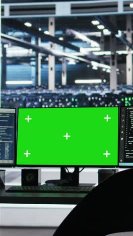 vertical video green screen computers in data center managing energy consumption