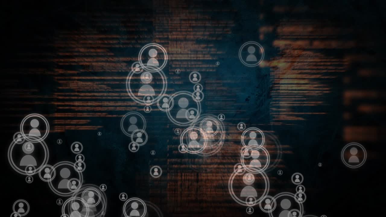 Animazione dell'elaborazione dati su sfondo nero