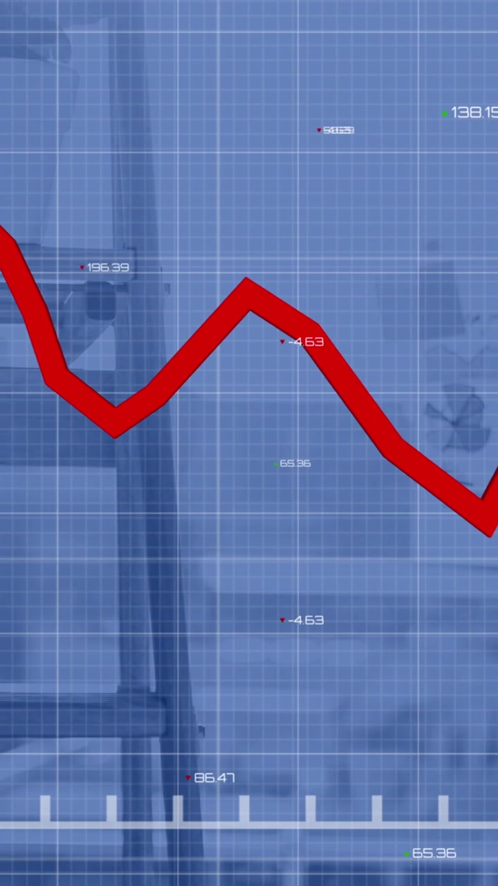 Animation of red graphs with changing numbers on grid pattern over books on ladder