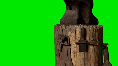 Black-anvil-on-green-chromakey-background