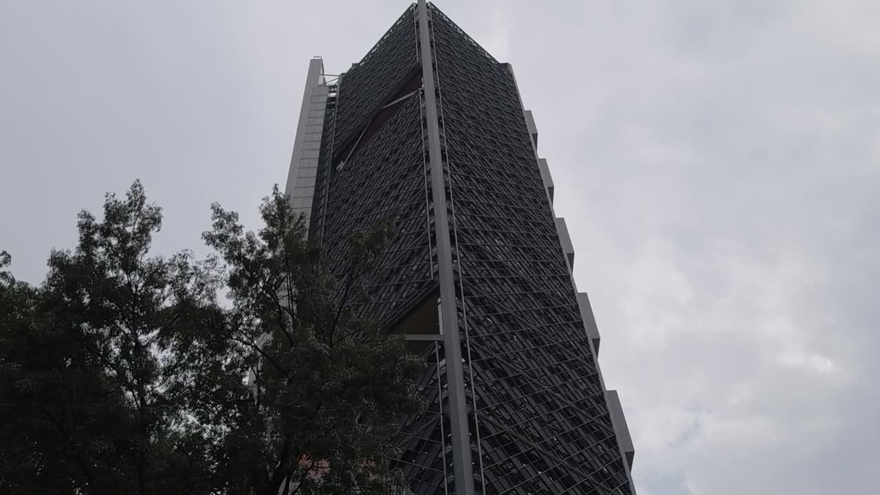 View from the street of the skyscraper of the bank tower in Mexico City. Investment.