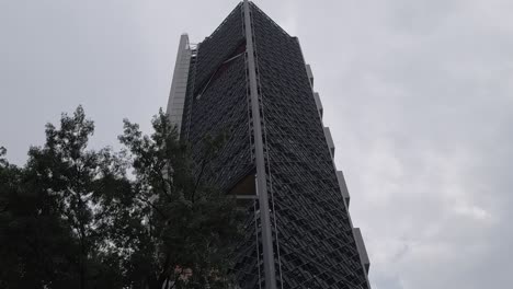 view from the street of the skyscraper of the bank tower in mexico city. investment.