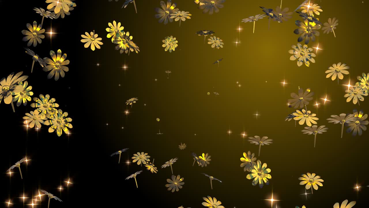 금 꽃 입자 루프 애니메이션