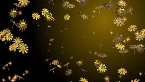 gold flower particle loop animation