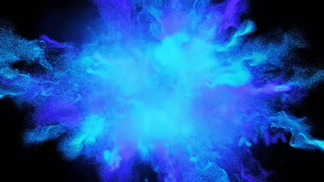 vibrant blue powder explosion