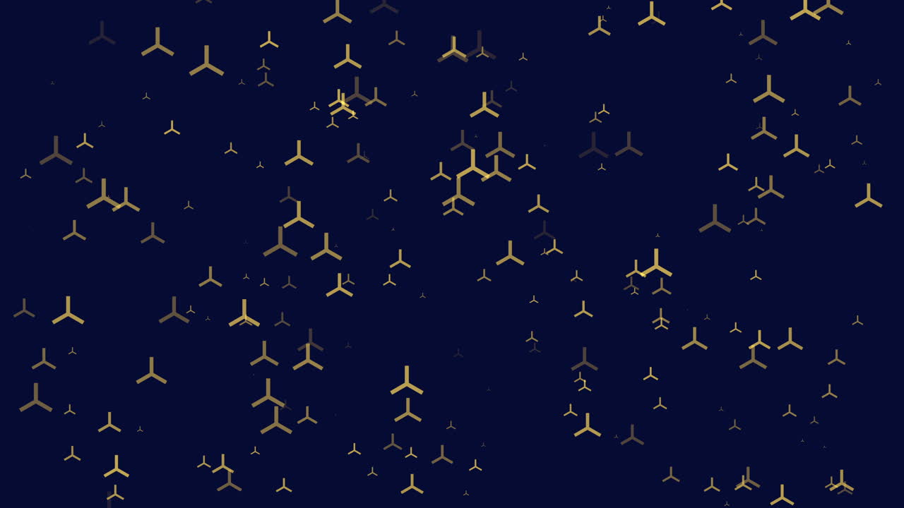 대칭적인 황금색 화살표 지그자그 모양의 어두운 파란색