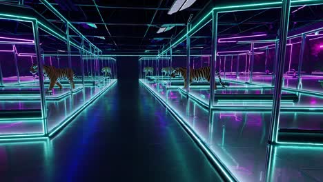 exposición de tigres de neón